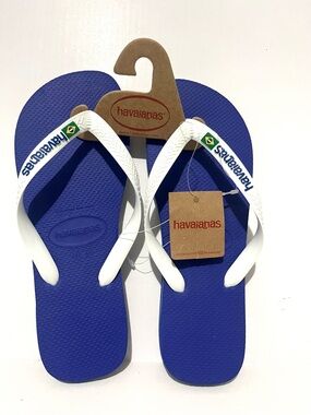 Havaianas Royal Blue Flip Flops with White Straps